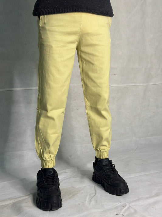 Light Yellow Stretchable Hard Cotton feels like denim. Allrounder in seasons. Soft and comfortable Fabric from inside